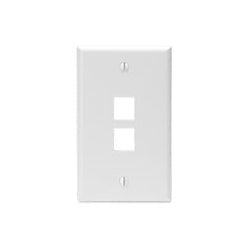 FACEPLATE-2PORT-SINGLEGANG-WHT